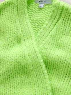 Best Next Fluro Green Soft Touch Chunky Knit Cardigan
