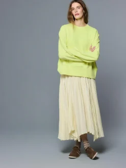 Discount Next Crew Neck Washed Sweatshirt Fluro Lime