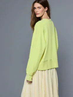 Discount Next Crew Neck Washed Sweatshirt Fluro Lime