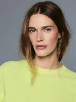 Discount Next Crew Neck Washed Sweatshirt Fluro Lime