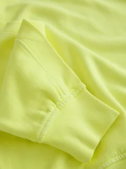 Discount Next Crew Neck Washed Sweatshirt Fluro Lime