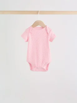 Sale Next Fluro Pink Baby Short Sleeve Bodysuits 5 Pack