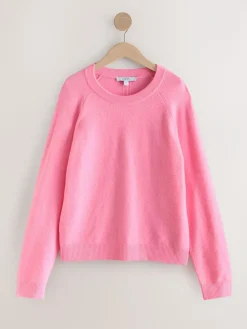 Next Fluro Pink Supersoft Crew Neck Long Sleeve Jumper