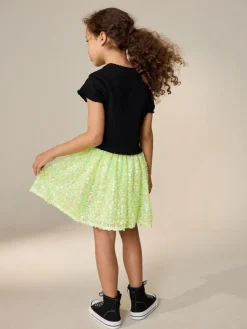 Next Sequin Skirt (3-16yrs) Fluro Yellow