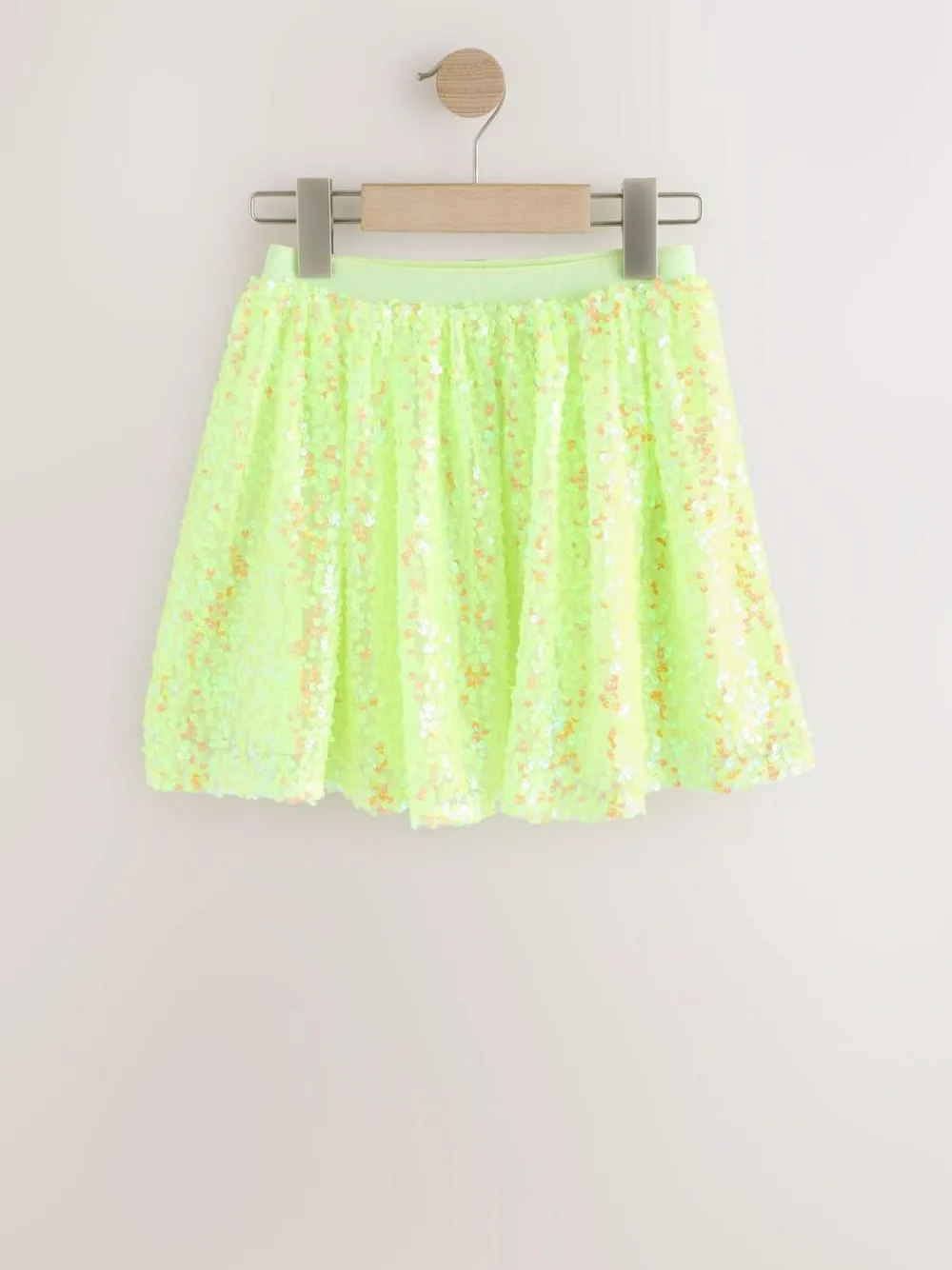 Next Sequin Skirt (3-16yrs) Fluro Yellow