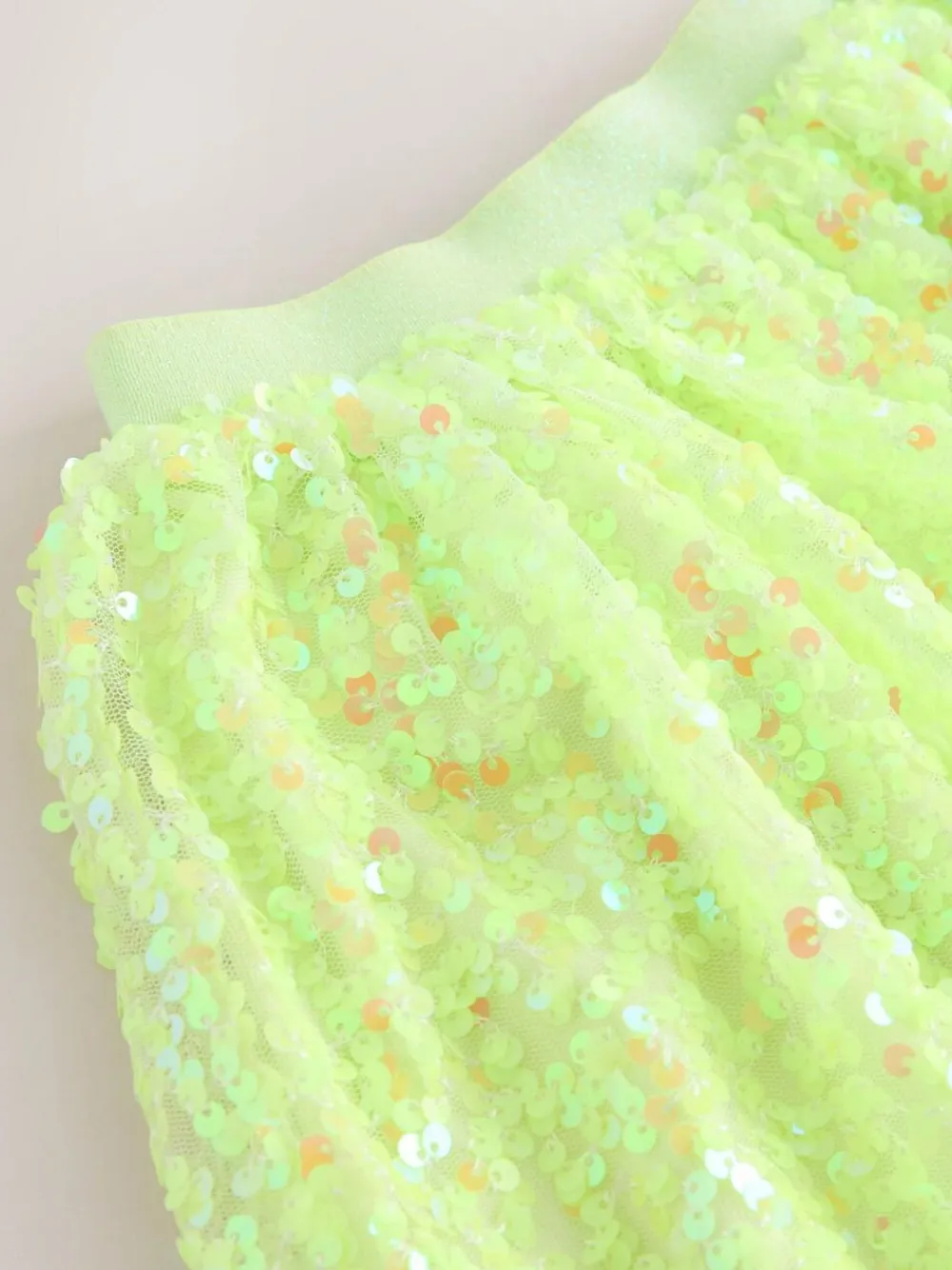 Next Sequin Skirt (3-16yrs) Fluro Yellow