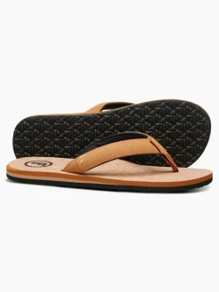 Outlet Foamlife Brown Mens Mully Cork Flip Flops
