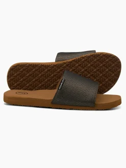 Outlet Foamlife Brown Mens Mully Cork Flip Flops
