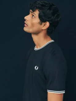 Fred Perry Black Twin Tipped Logo T-Shirt^ Tops & T-Shirts