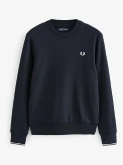 Hot Fred Perry Neck Sweatshirt Navy