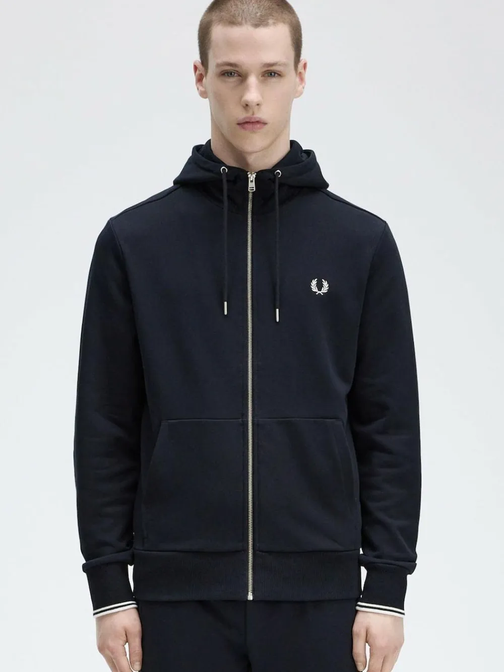 Fred Perry Navy Zip Up Hoodie^ Loungewear