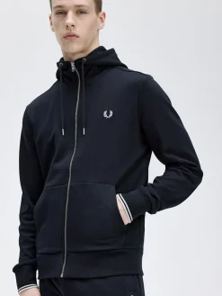 Fred Perry Navy Zip Up Hoodie^ Loungewear