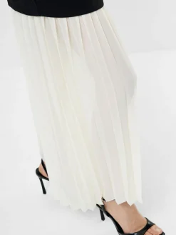 New French Connection Black Zion Pleated Skirt Dress