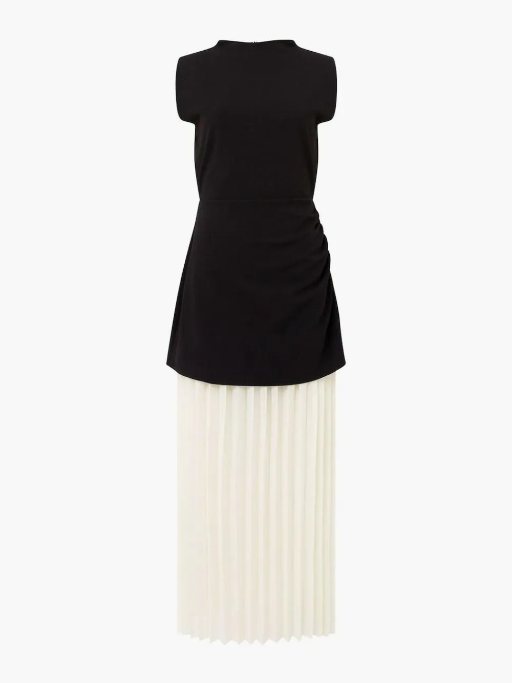 New French Connection Black Zion Pleated Skirt Dress