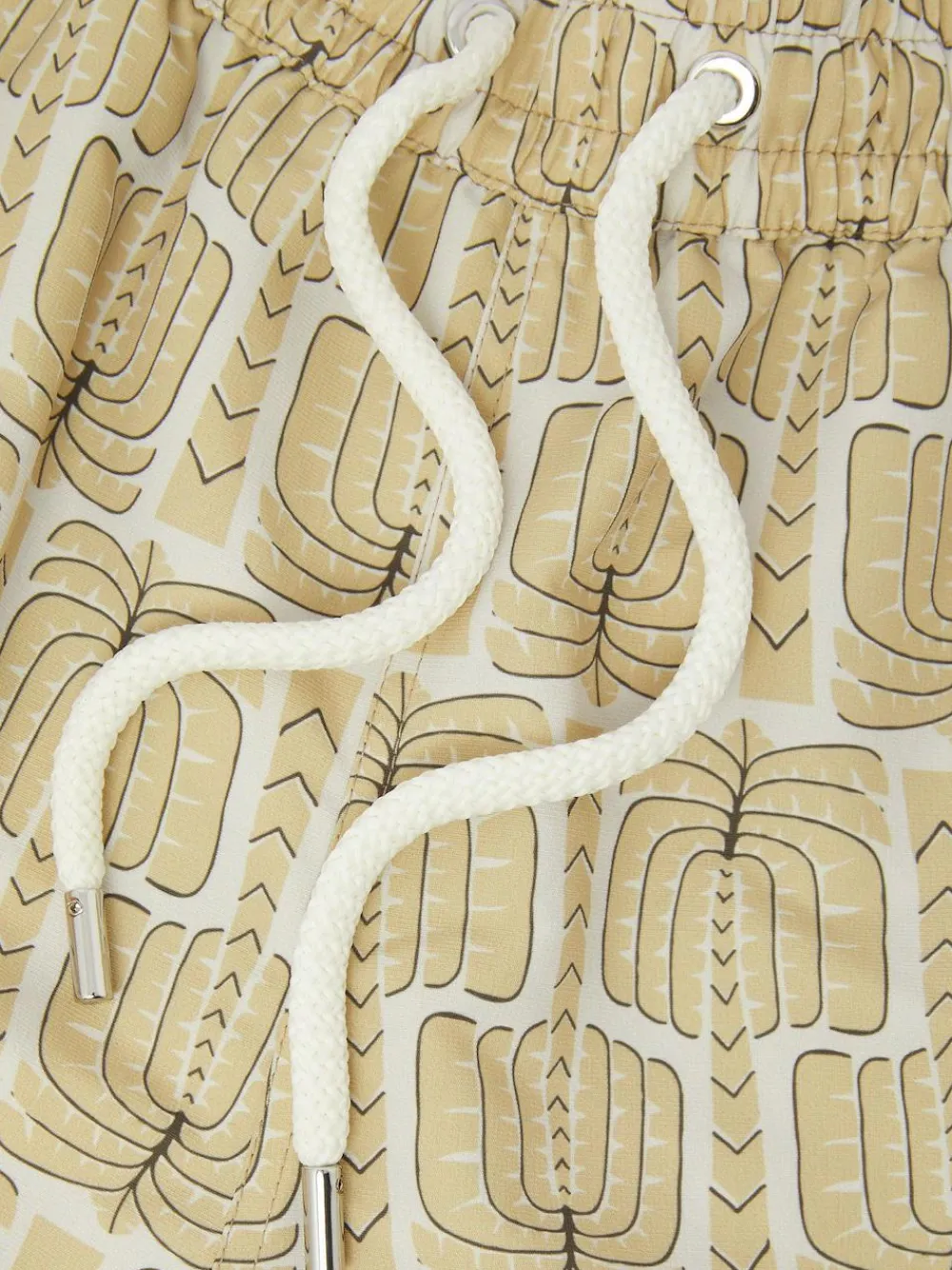 Hot Frescobol Carioca Rio Swim Shorts Cream Palmeira Print