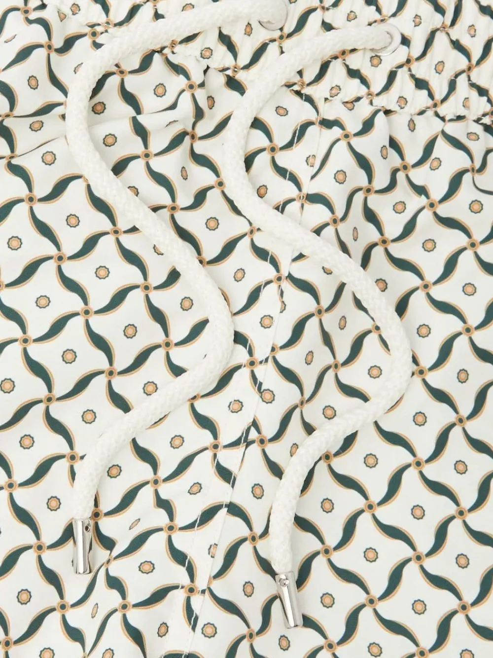 New Frescobol Carioca Rio Swim Shorts Natural Santos Lotus Print