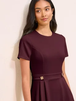 Friends Like These Petite Tab Detail Short Sleeve Midi Tailored Dress^Women Occasionwear|Midi Dresses