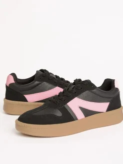 Friends Like These Black Standard Fit Lace Up Retro Gumsole Sports Trainers^Women Sneakers