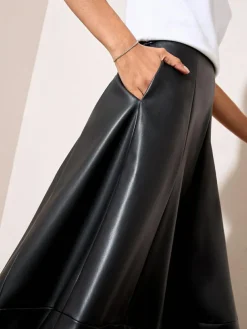 Friends Like These Faux Leather Midi Skirt^Women Skirts