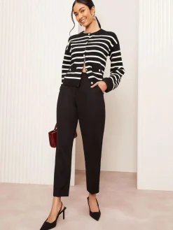 Friends Like These Black Straight Leg Stretch Tailored Trousers