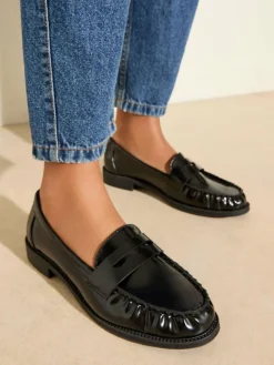 Friends Like These Flat Ruched Comfort Slip On Penny Loafers^Women Flats