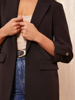Discount Friends Like These Black Edge to Edge Tailored Sleeve Detail Blazer
