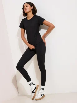 Friends Like These Black Leopard Studio Training T-Shirt^Women Sportswear