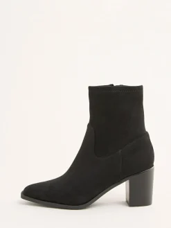 Friends Like These Faux Suede Mid Heel Western Style Smart Sock Ankle Boots^Women Boots & Wellies|Boots