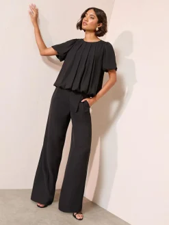 Friends Like These Short Sleeve Bubble Hem Pleated Blouse^Women Blouses & Shirts