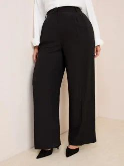 Friends Like These Curve Premium Elastic Back Tailored Wide Leg Trousers^Women Pants