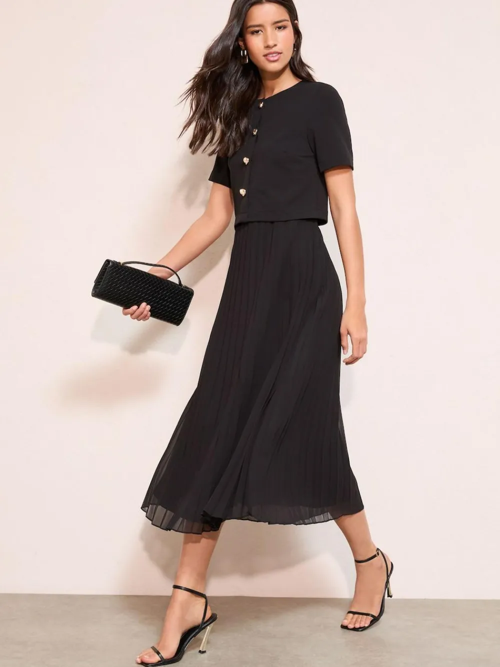 Friends Like These Button Down 2-In-1 Pleated Dress^Women Occasion Dresses|Midi Dresses