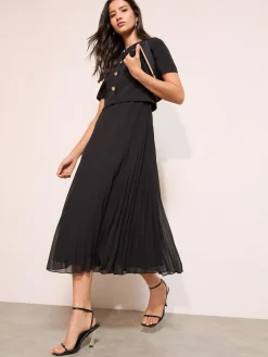 Friends Like These Button Down 2-In-1 Pleated Dress^Women Occasion Dresses|Midi Dresses