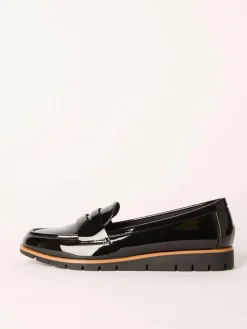 Outlet Friends Like These Black Standard Fit Comfort Patent Faux Leather Flat Loafers