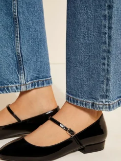 Best Friends Like These Black Standard Fit Round Toe Mary Jane Faux Leather Patent Ballerinas