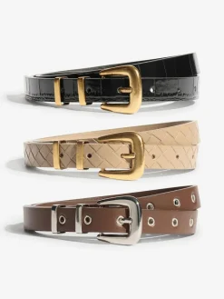 Online Friends Like These Belts 3 Pack Black/Beige/Chocolate