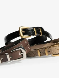 Online Friends Like These Belts 3 Pack Black/Beige/Chocolate
