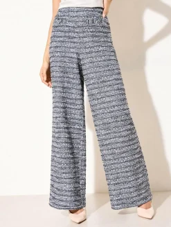 Friends Like These Blue Boucle Wide Leg Trousers