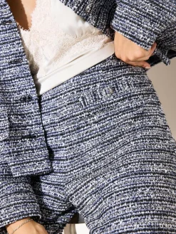 Friends Like These Blue Boucle Wide Leg Trousers