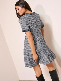 Friends Like These Blue Boucle Mini Dress^Women Dresses