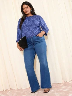 Friends Like These Curve 3/4 Sleeve Shirred Cuff Blouse^Women Blouses & Shirts