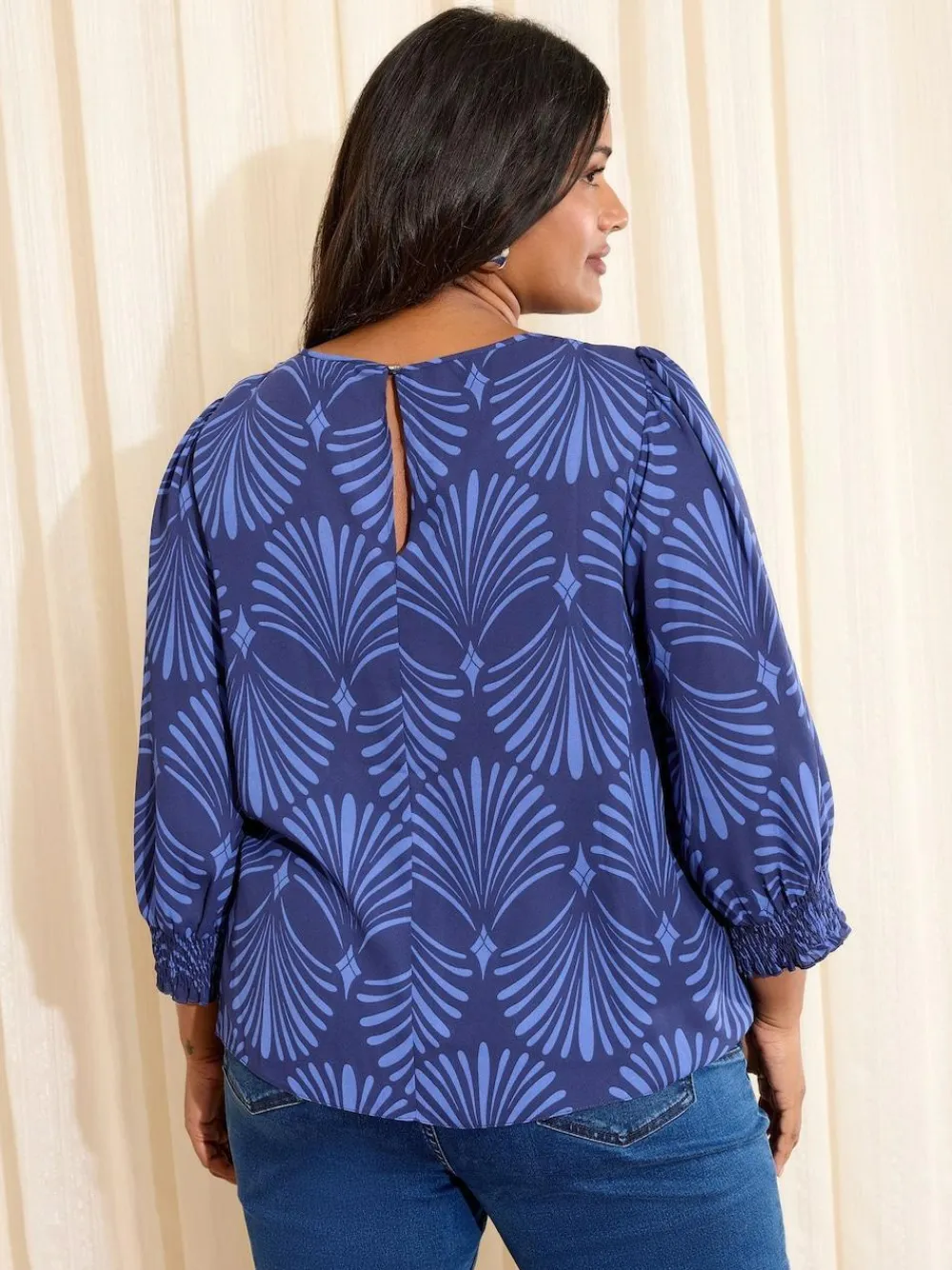 Friends Like These Curve 3/4 Sleeve Shirred Cuff Blouse^Women Blouses & Shirts