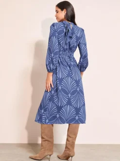 Friends Like These High Neck Long Sleeve Midi Dress with Bow Detailing^Women Midi Dresses