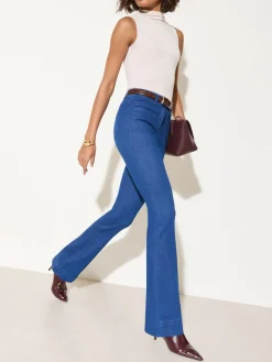 Hot Friends Like These Blue High Waist Pocket Flare Jeans