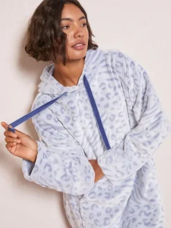 Friends Like These Blue Zebra Snoodie Robe^Women Bathrobes