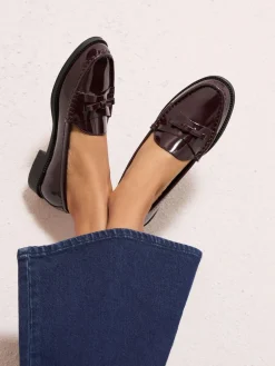 Friends Like These Patent Faux Leather Comfort Bow Smart Loafers^Women Flats