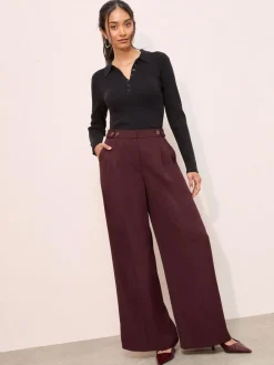 Friends Like These Adjustable Waist Premium Wide Leg Trousers^Women Pants