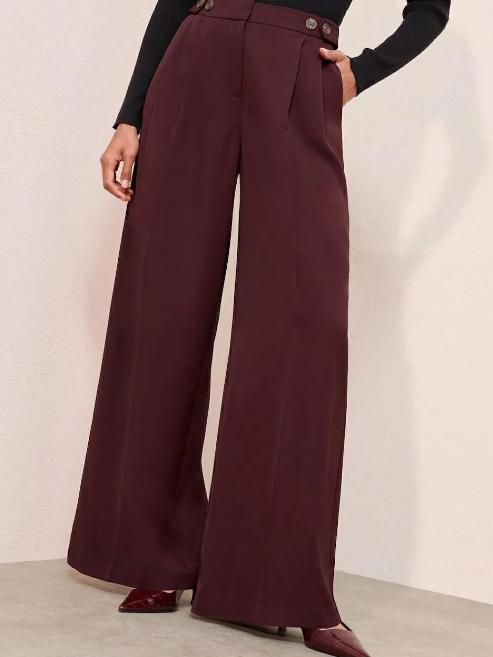 Friends Like These Adjustable Waist Premium Wide Leg Trousers^Women Pants
