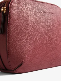 Outlet Friends Like These Double Compartment Cross-Body Bag Burgundy Red