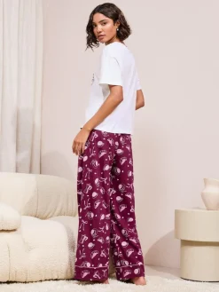 New Friends Like These Burgundy Red Breakfast Club Short Sleeve Pyjamas