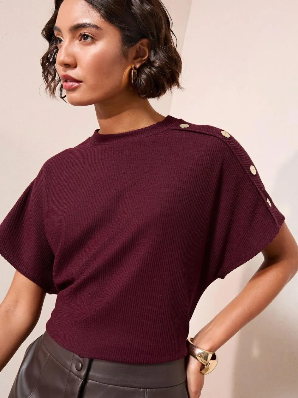 Friends Like These Button Detail Short Sleeve Top^Women Occasionwear